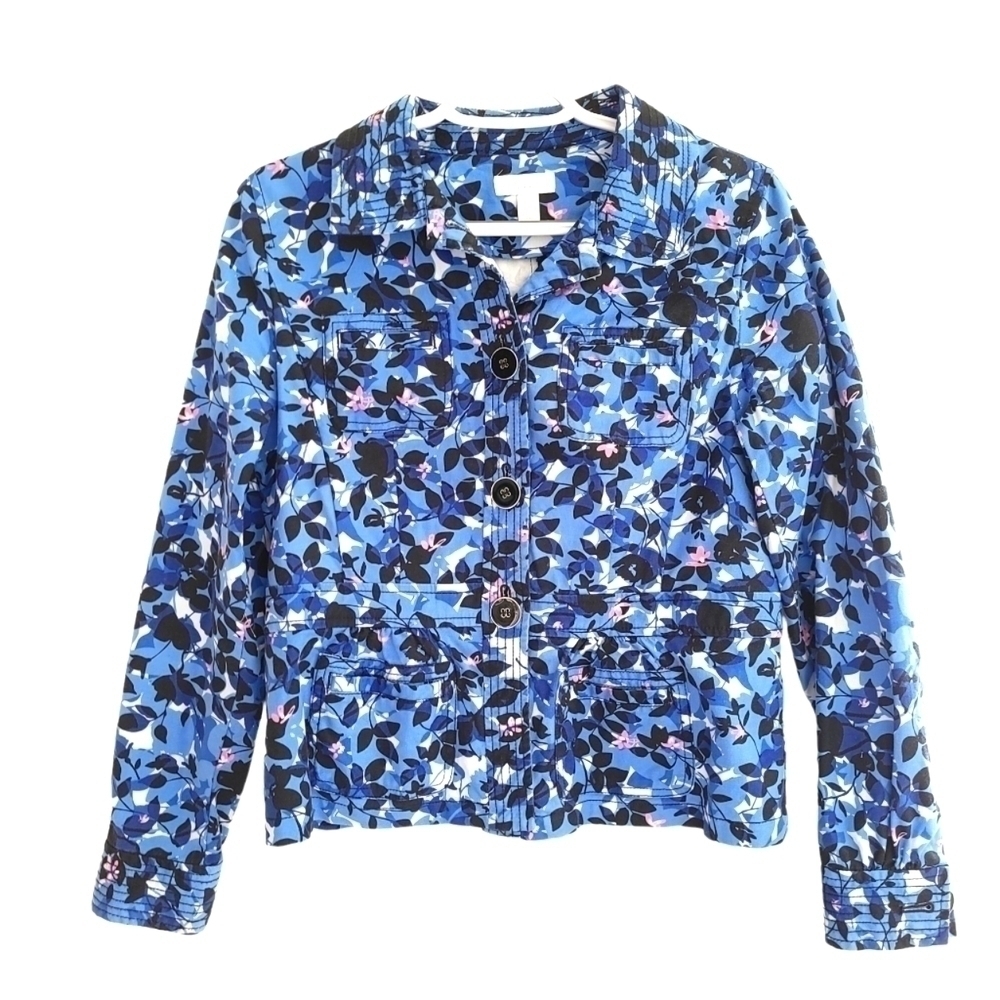 CHARTER Club Blue Floral Jacket